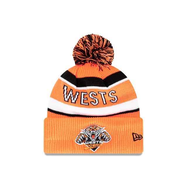 NRL Wests Tigers Official Team Colours Beanie (ZHP8430) - Orange New Era Beanies